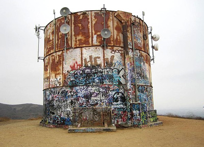rusted out water tank